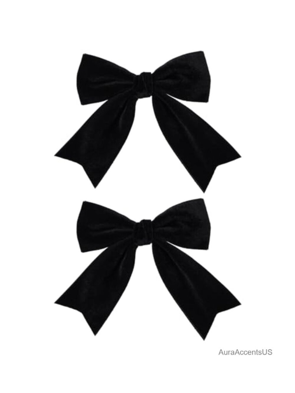 2pc Velvet Hair Bow Clips 4in Alligator Barrettes Handmade